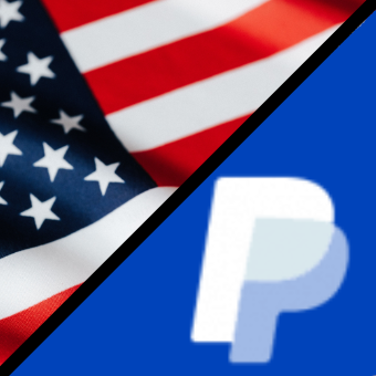 image of american flag and the paypal logo